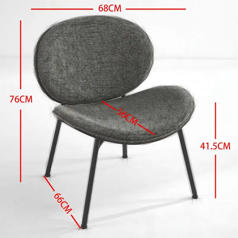 Fauteuil coquille simple Chaise d'appoint trépied en cuir noir Chaise longue finition noyer