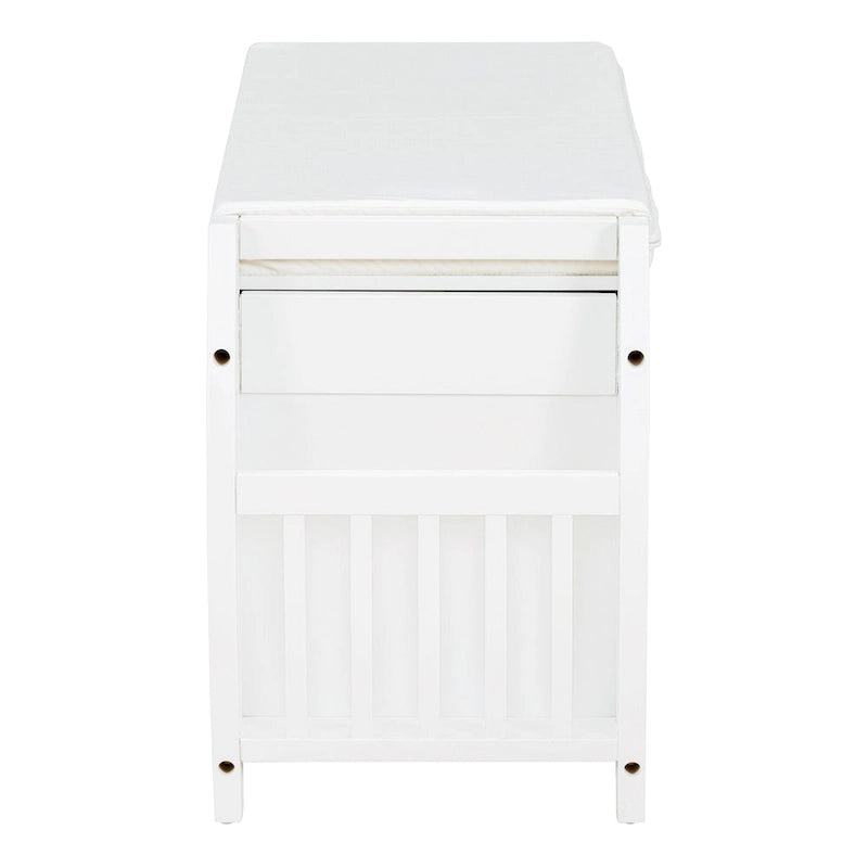 Banc de rangement multifonctionnel avec coussin et panneau latéral incurvé