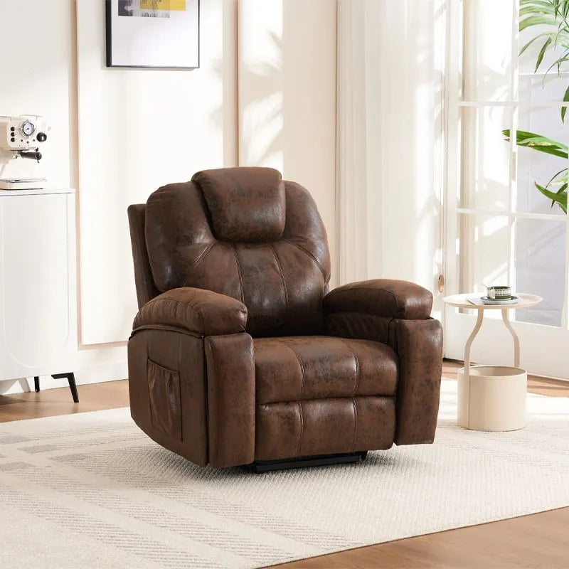 Fauteuil inclinable releveur électrique avec massage et chauffage pour personnes âgées