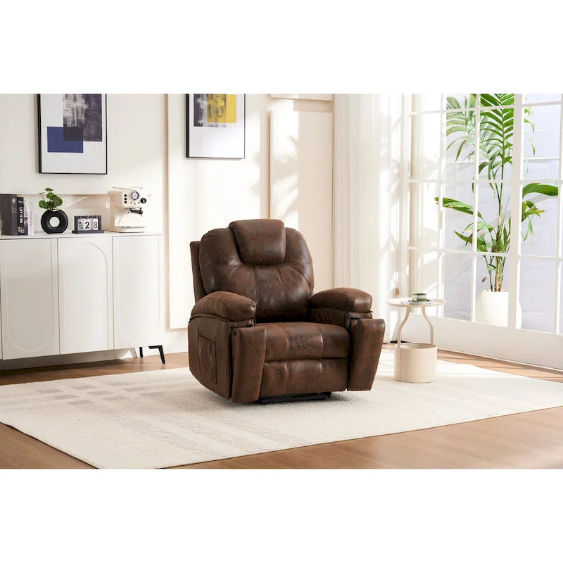 Fauteuil inclinable releveur électrique avec massage et chauffage pour personnes âgées