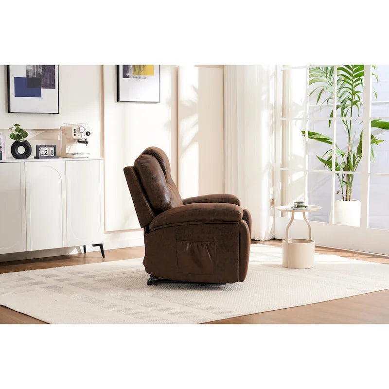 Fauteuil inclinable releveur électrique avec massage et chauffage pour personnes âgées