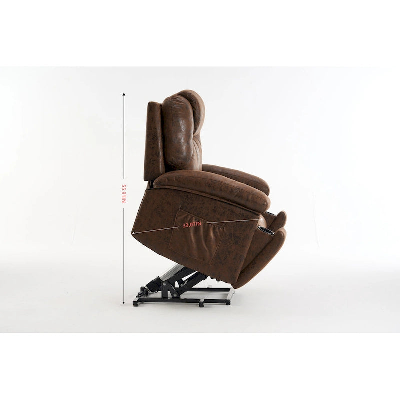 Fauteuil inclinable releveur électrique avec massage et chauffage pour personnes âgées