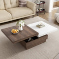 Table basse rotative, Table basse carrée moderne avec motif de grain de bois