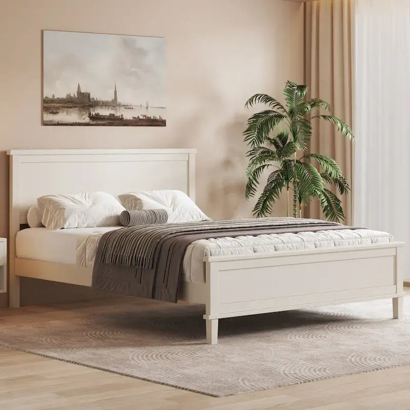 Lit plateforme en bois style milieu de siècle