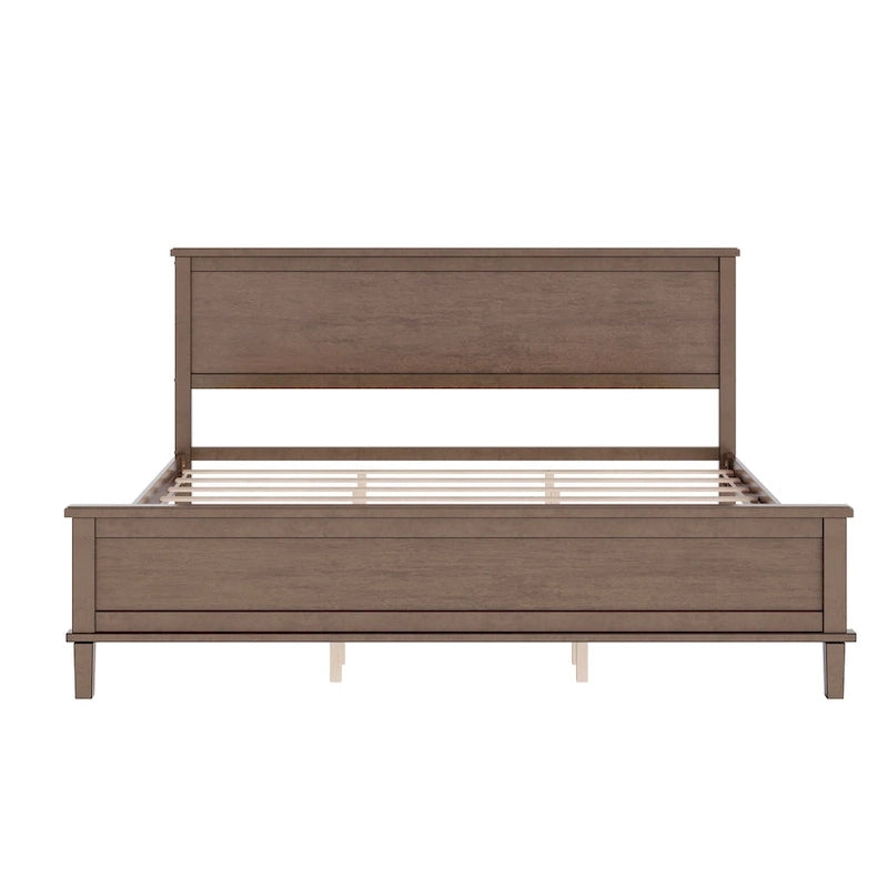 Lit plateforme en bois style milieu de siècle