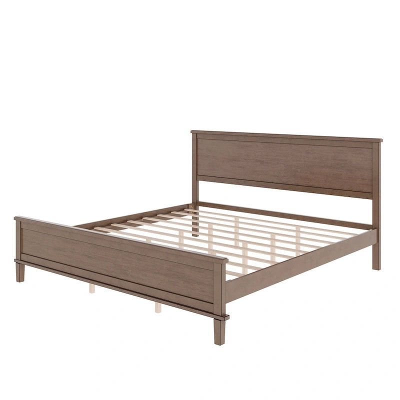 Lit plateforme en bois style milieu de siècle