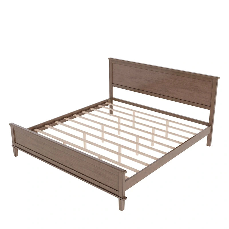 Lit plateforme en bois style milieu de siècle