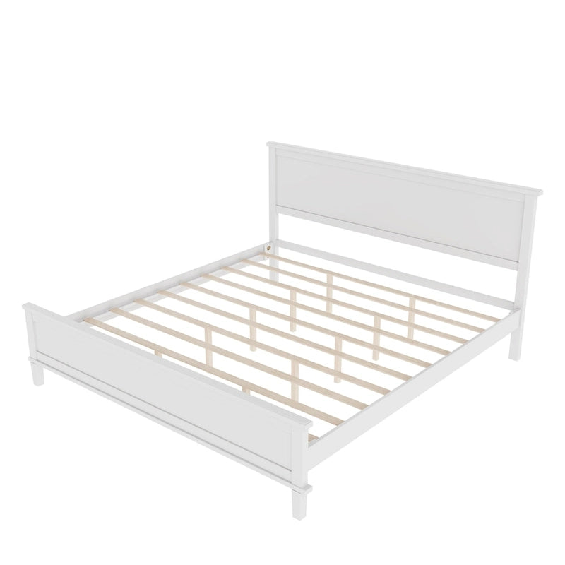 Lit plateforme en bois style milieu de siècle