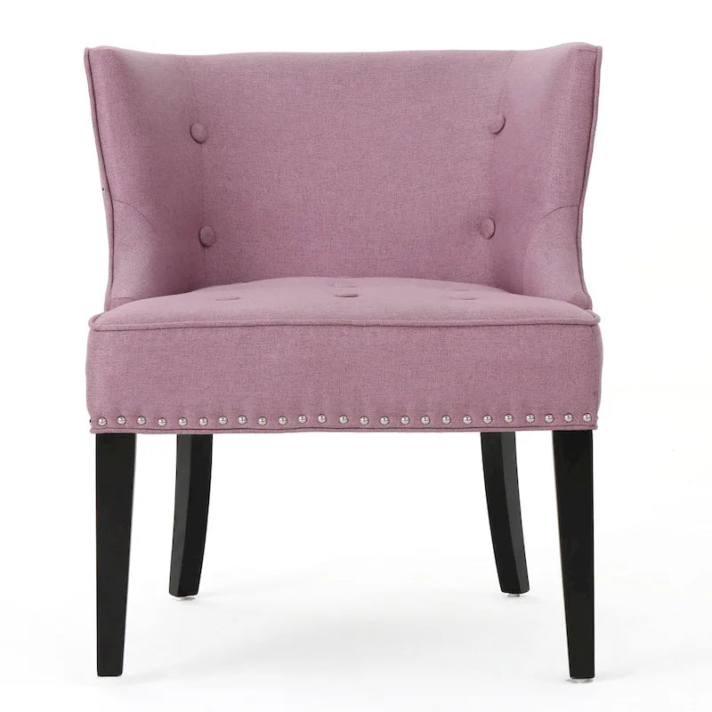 Fauteuil d'appoint moderne violet lavande avec capitonnage gaufré à boutons