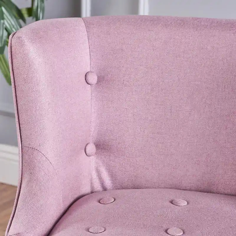 Fauteuil d'appoint moderne violet lavande avec capitonnage gaufré à boutons