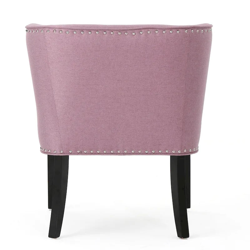 Fauteuil d'appoint moderne violet lavande avec capitonnage gaufré à boutons