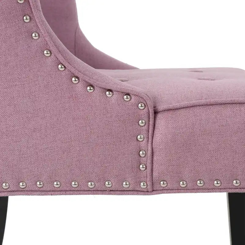 Fauteuil d'appoint moderne violet lavande avec capitonnage gaufré à boutons
