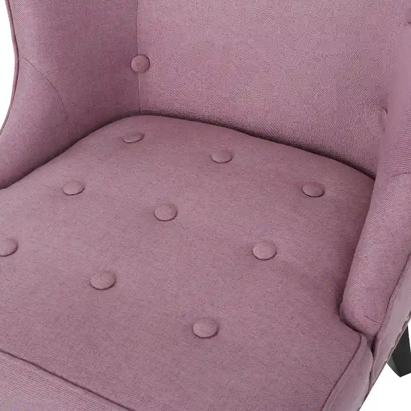 Fauteuil d'appoint moderne violet lavande avec capitonnage gaufré à boutons