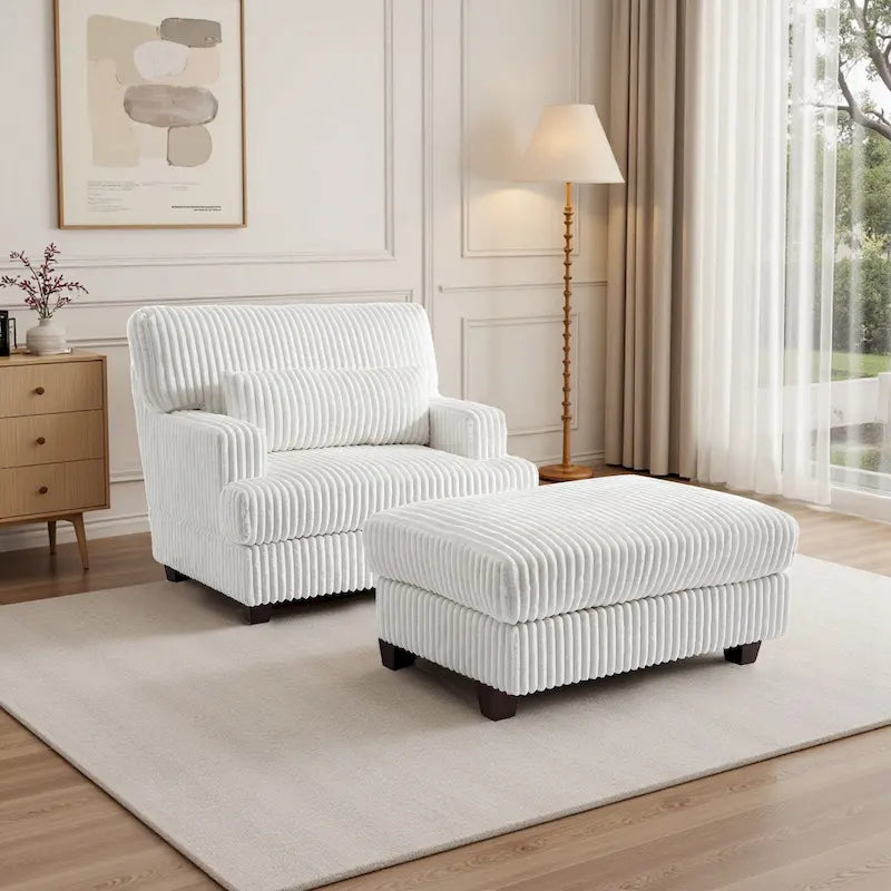 Chaise longue surdimensionnée avec pouf