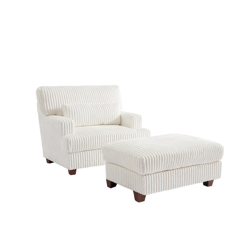 Chaise longue surdimensionnée avec pouf