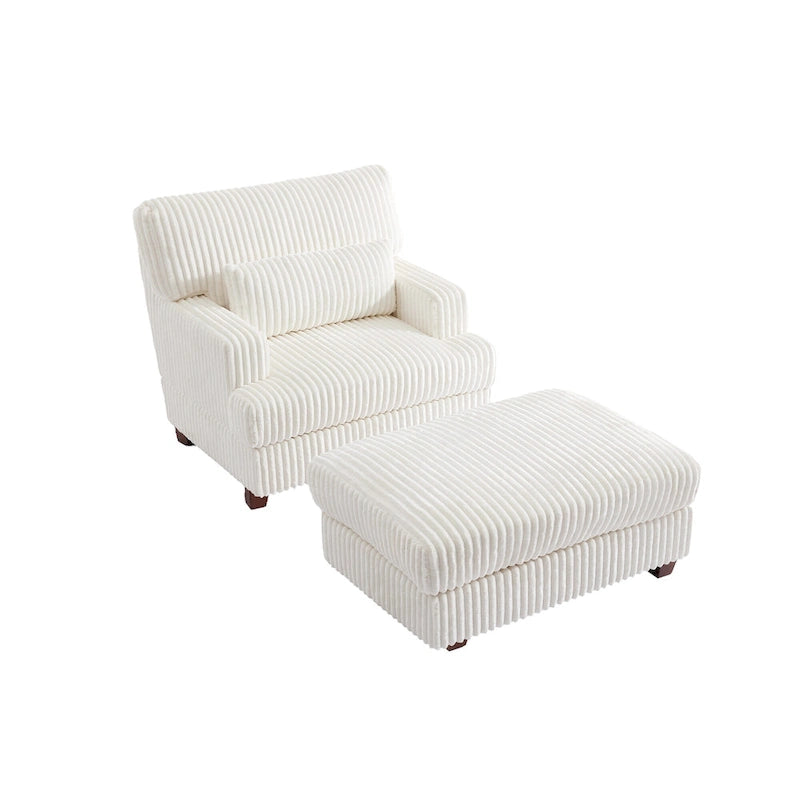 Chaise longue surdimensionnée avec pouf