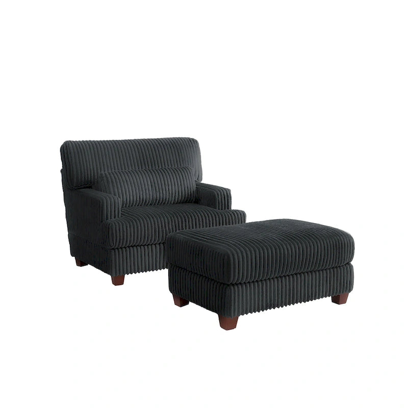 Chaise longue surdimensionnée avec pouf