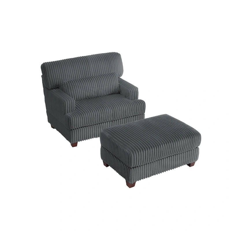 Chaise longue surdimensionnée avec pouf