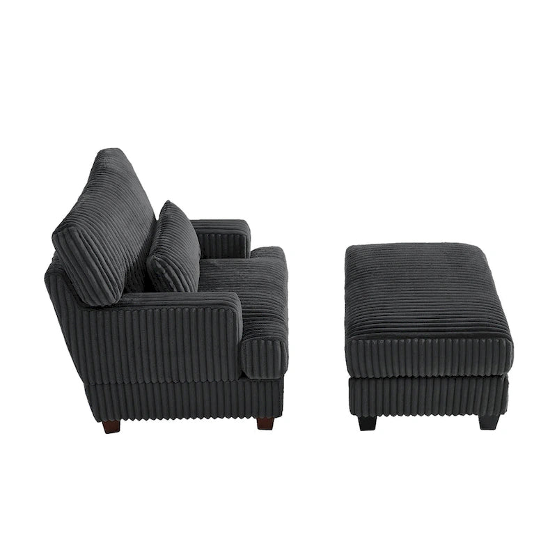 Chaise longue surdimensionnée avec pouf