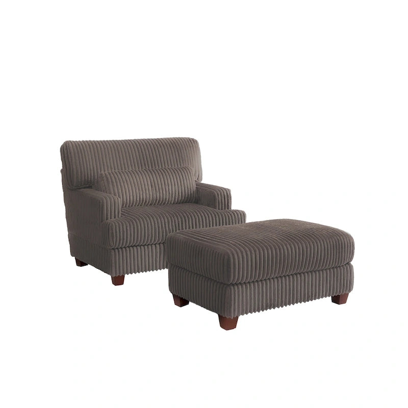 Chaise longue surdimensionnée avec pouf