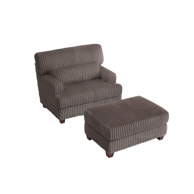 Chaise longue surdimensionnée avec pouf