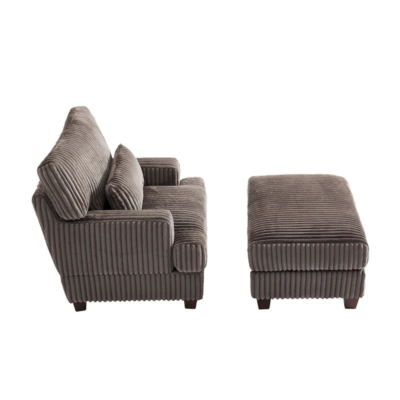 Chaise longue surdimensionnée avec pouf