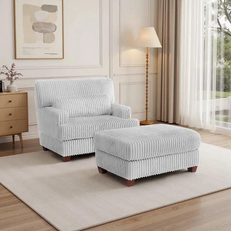 Chaise longue surdimensionnée avec pouf