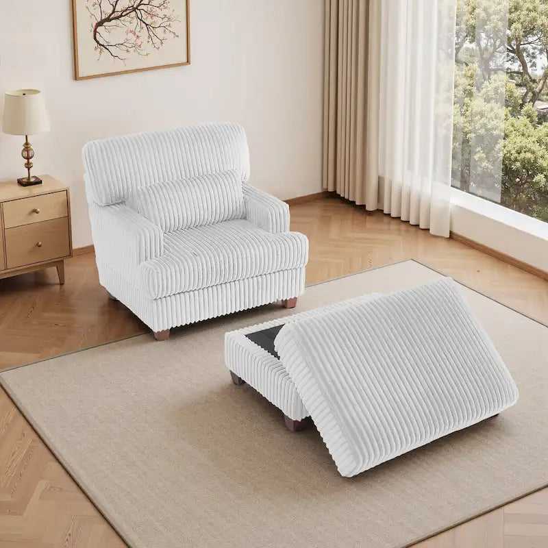 Chaise longue surdimensionnée avec pouf