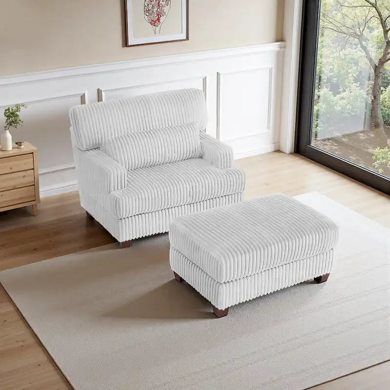 Chaise longue surdimensionnée avec pouf