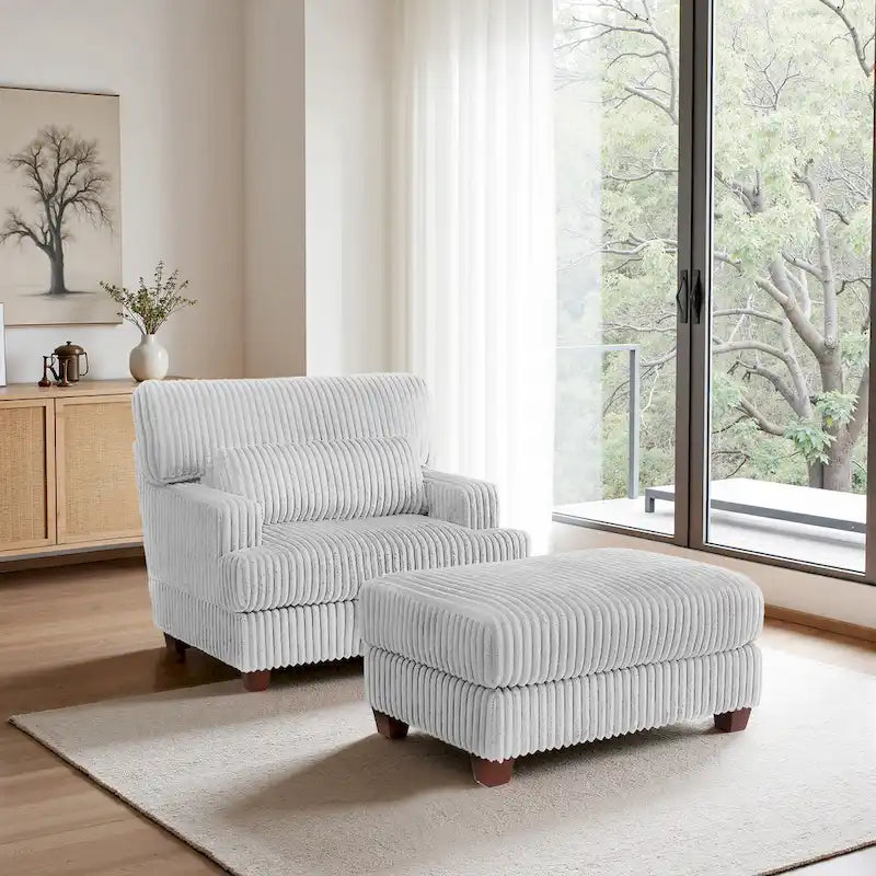 Chaise longue surdimensionnée avec pouf