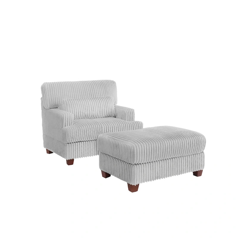 Chaise longue surdimensionnée avec pouf