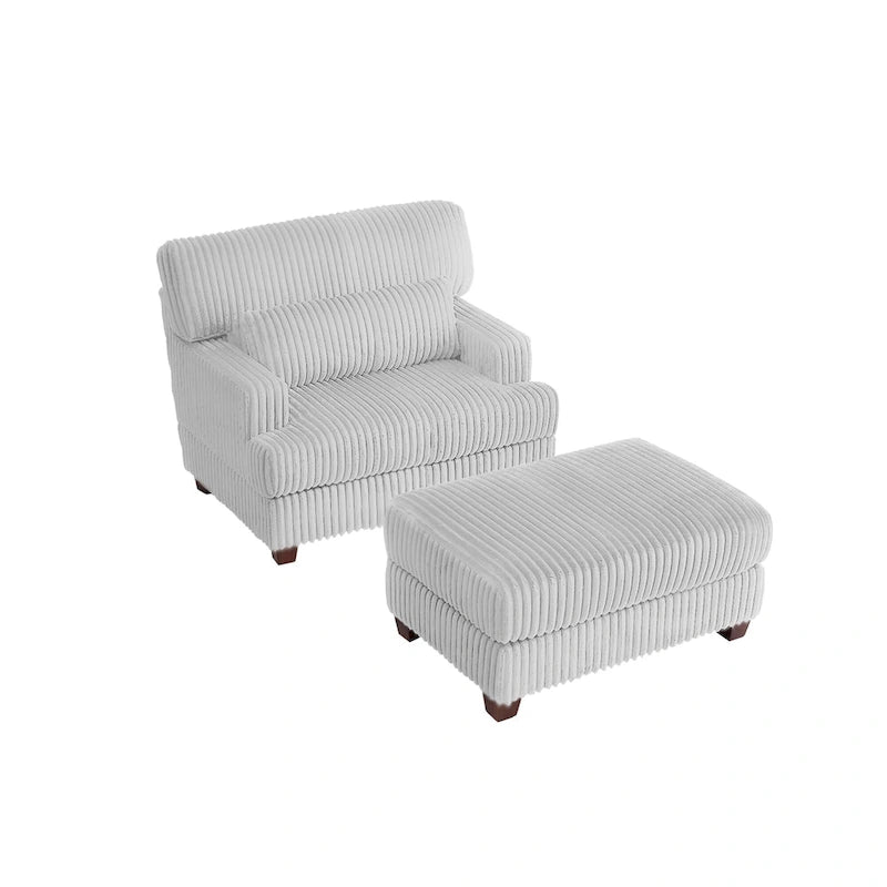 Chaise longue surdimensionnée avec pouf