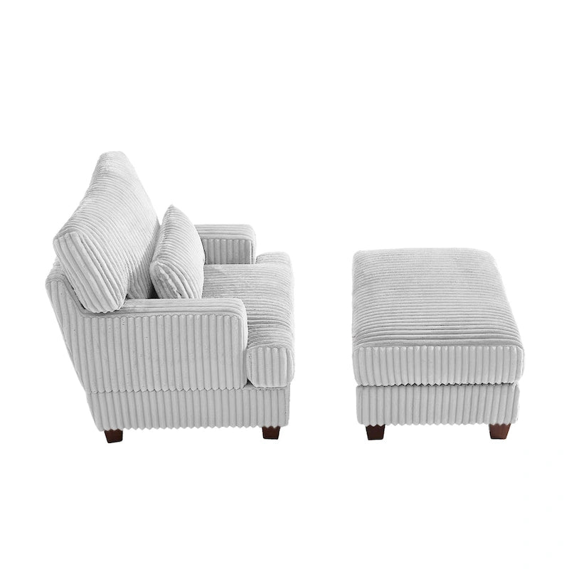 Chaise longue surdimensionnée avec pouf