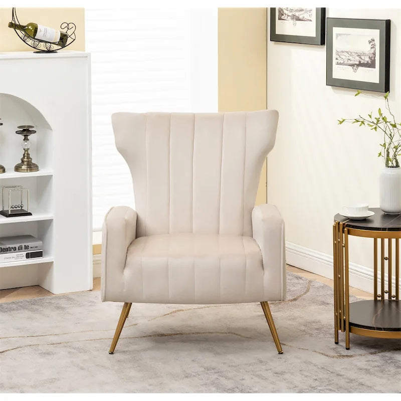 Fauteuil canapé en velours à accoudoirs carrés