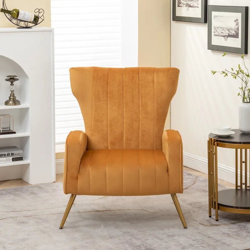 Fauteuil canapé en velours à accoudoirs carrés