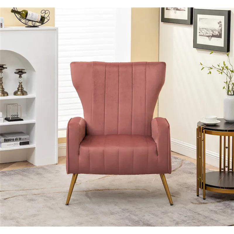 Fauteuil canapé en velours à accoudoirs carrés