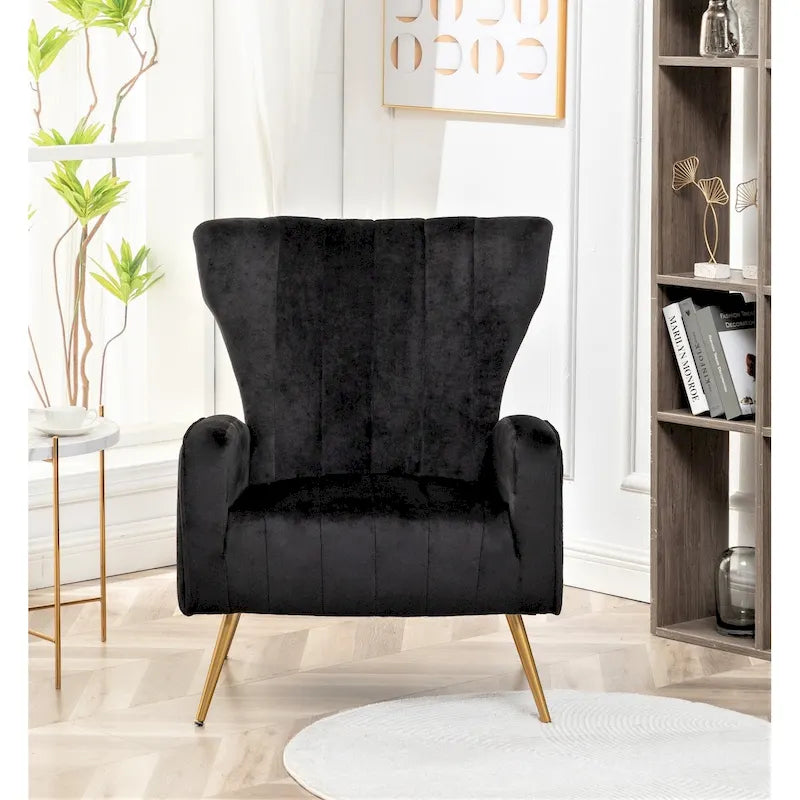 Fauteuil canapé en velours à accoudoirs carrés