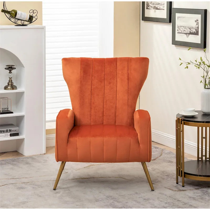 Fauteuil canapé en velours à accoudoirs carrés