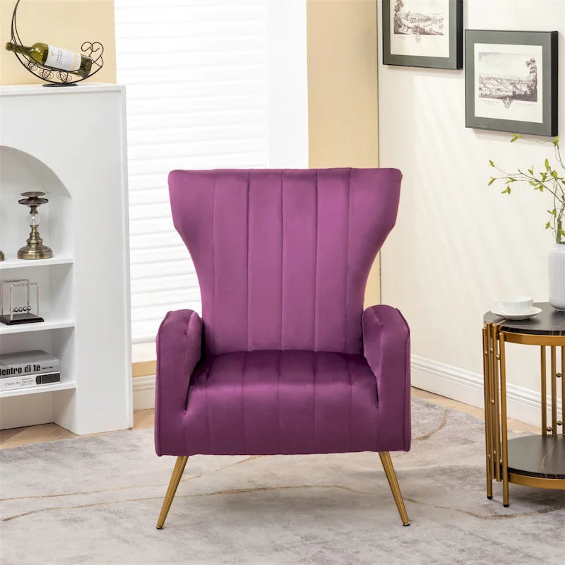 Fauteuil canapé en velours à accoudoirs carrés