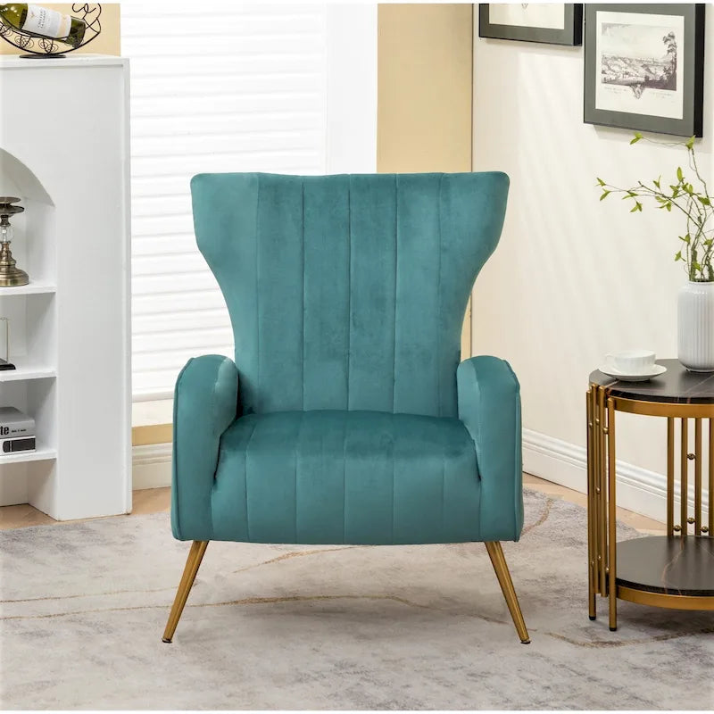 Fauteuil canapé en velours à accoudoirs carrés