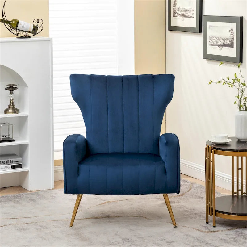 Fauteuil canapé en velours à accoudoirs carrés