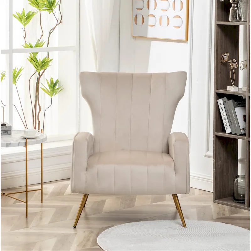 Fauteuil canapé en velours à accoudoirs carrés
