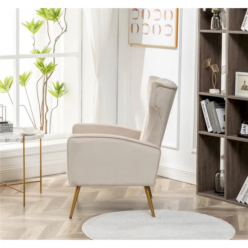 Fauteuil canapé en velours à accoudoirs carrés