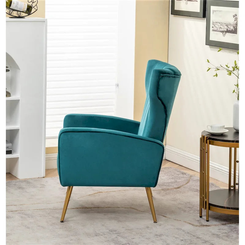 Fauteuil canapé en velours à accoudoirs carrés