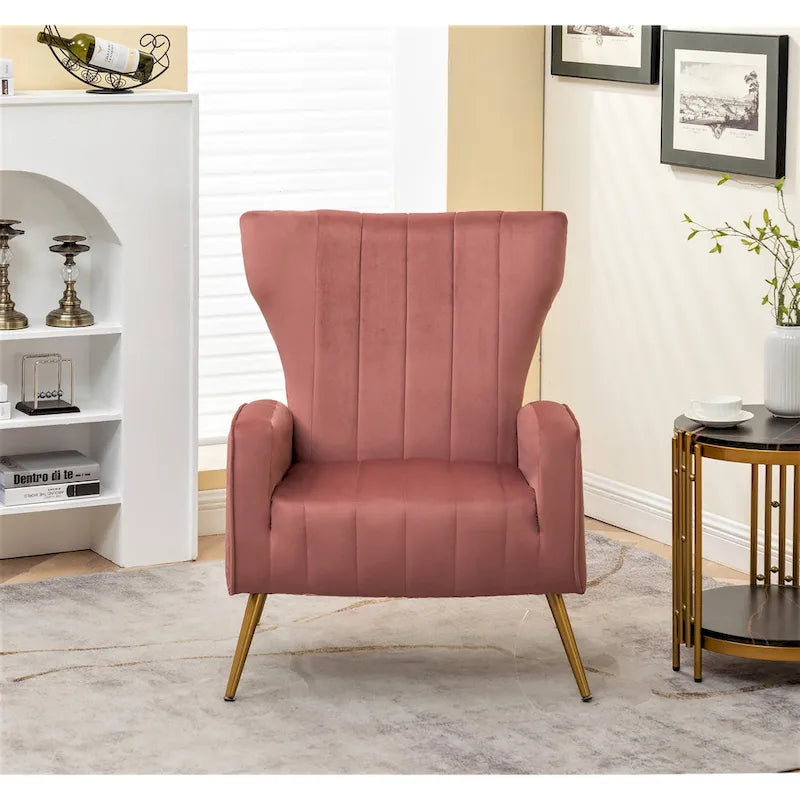 Fauteuil canapé en velours à accoudoirs carrés