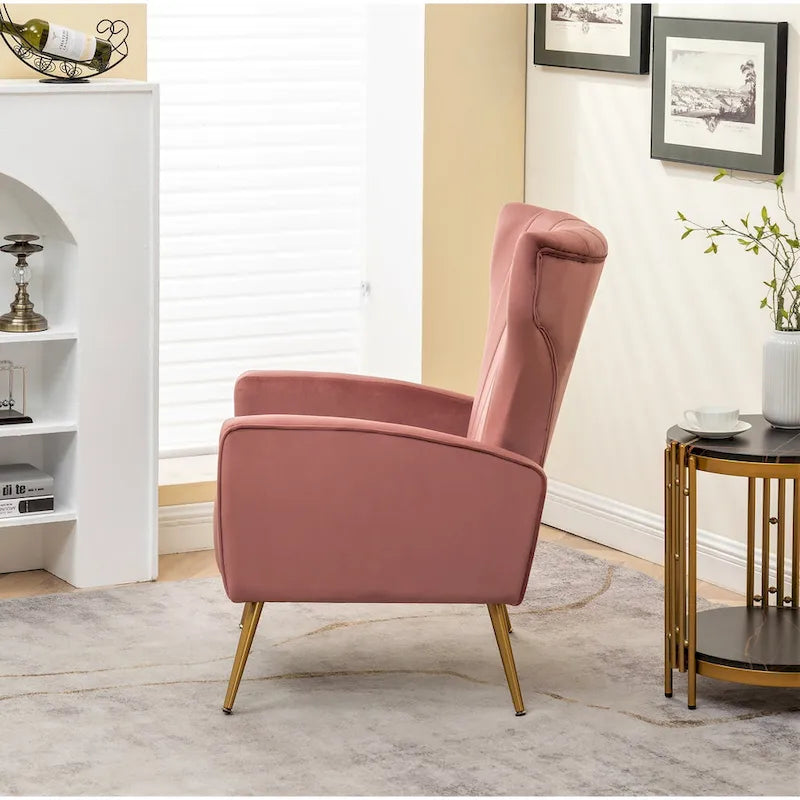 Fauteuil canapé en velours à accoudoirs carrés