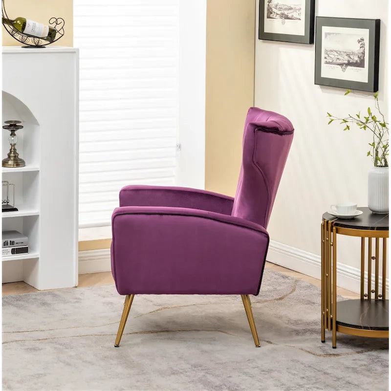 Fauteuil canapé en velours à accoudoirs carrés