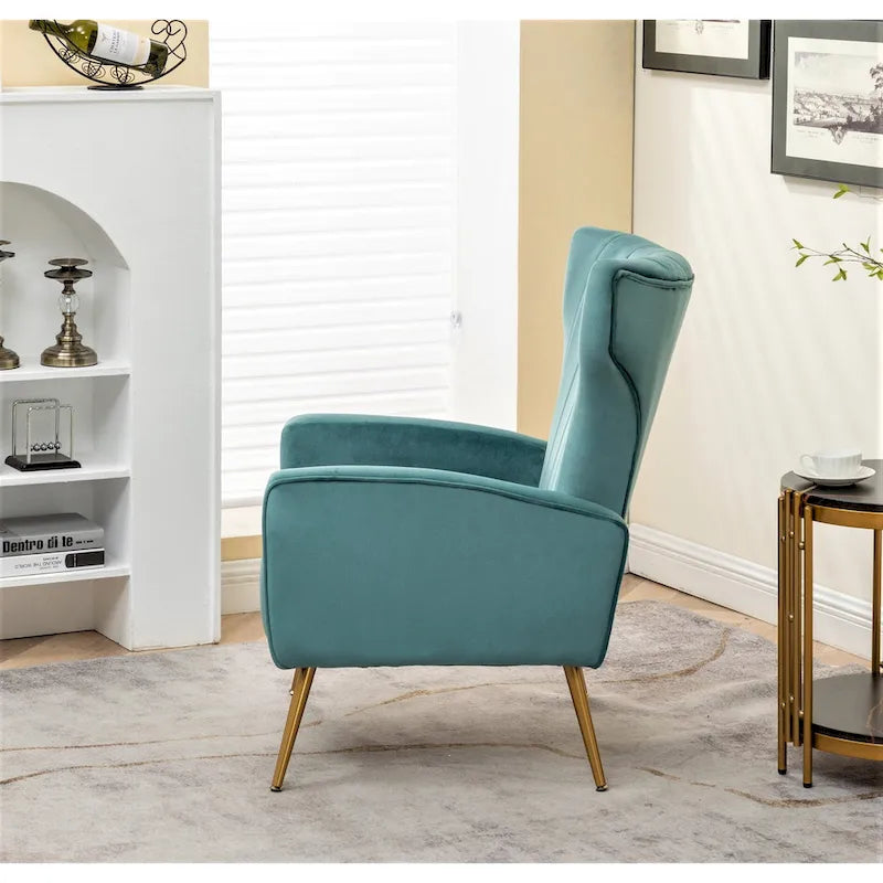 Fauteuil canapé en velours à accoudoirs carrés