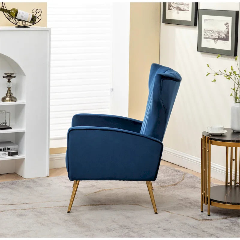 Fauteuil canapé en velours à accoudoirs carrés