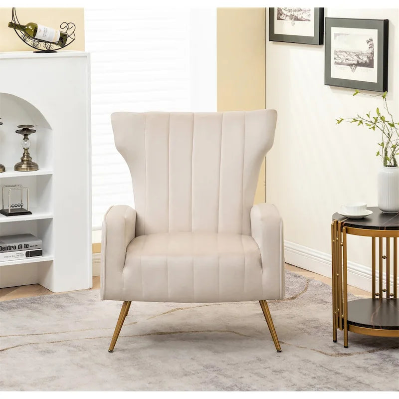 Fauteuil canapé en velours à accoudoirs carrés